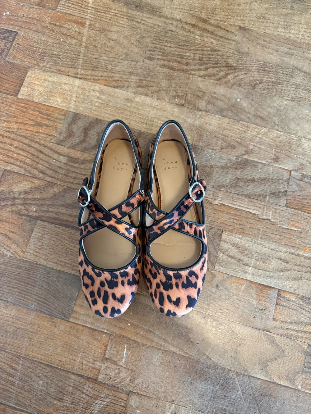 a new day Leopard Print Mary Jane Flats in Brown and Black